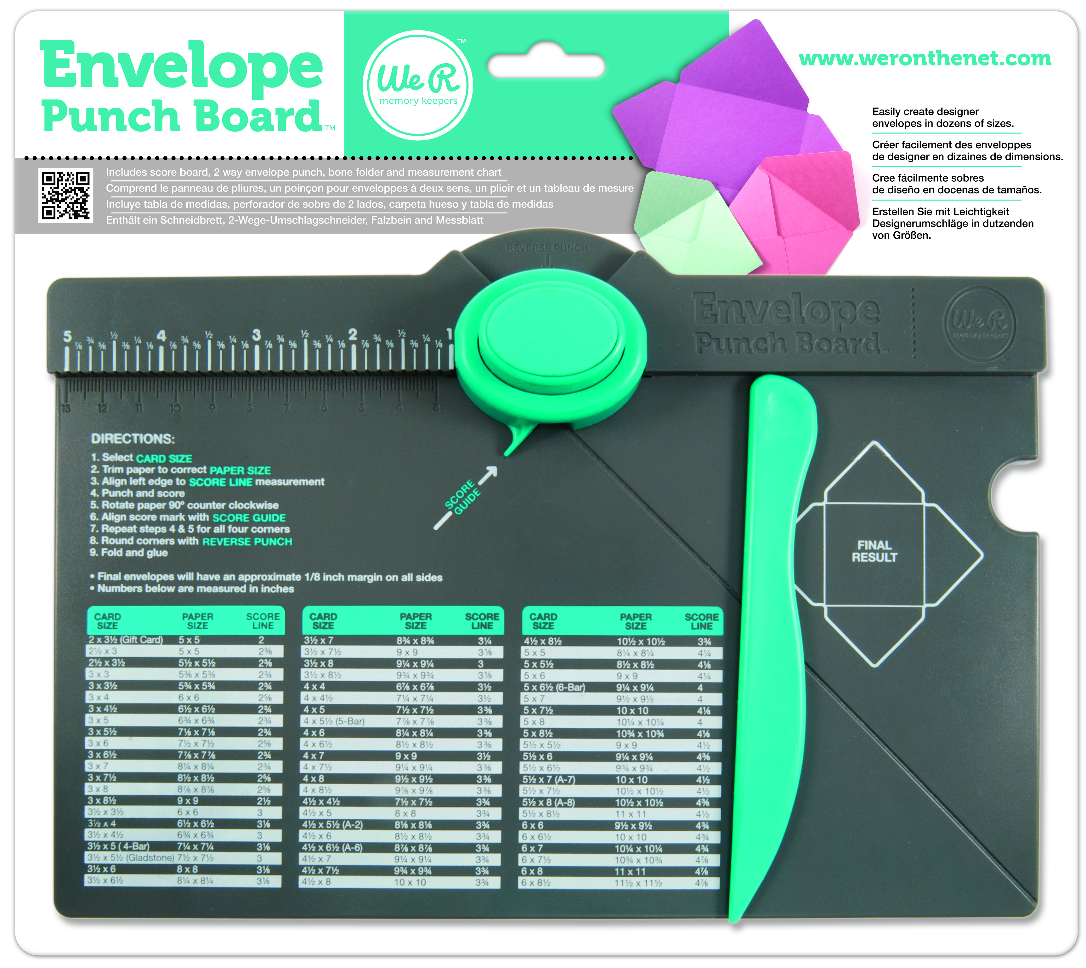 WE R MEMORY KEEPERS Envelope Punch Board*Scrapbook Tools eBay